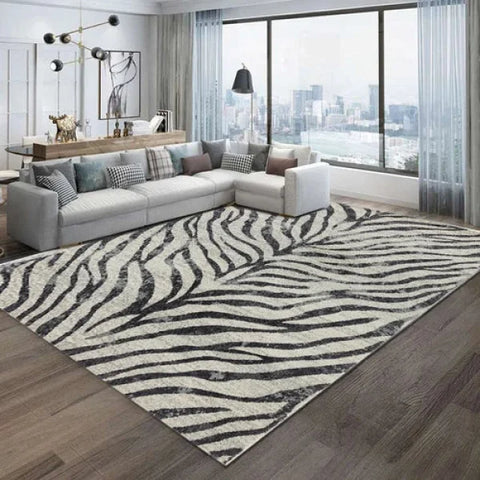 French Retro Zebra Stripes Carpet - Luxury Modern Home Decoration for Living Room & Bedroom - 5 / 80x120cm