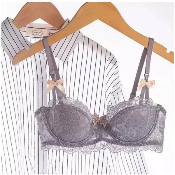 French Romantic Lace Bra Style Mold Cup Slim Push Up Underwear Set