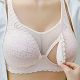 Front Button Maternity Nursing Bra Adjustable Gathered Underwear Comfortable Breastfeeding Bra for Feeding Pregnant