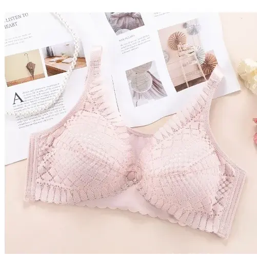 Front Button Maternity Nursing Bra Adjustable Gathered Underwear Comfortable Breastfeeding Bra for Feeding Pregnant