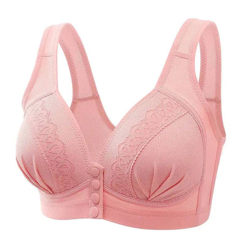 Front Close Bra – Comfortable Cotton Bra with Seamless Support - orange / One Size / 36