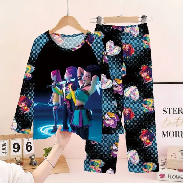 Full Sleeve Pajamas Set Children Coswear Sleepwear - KPOP19 / 16 (135-145cm)