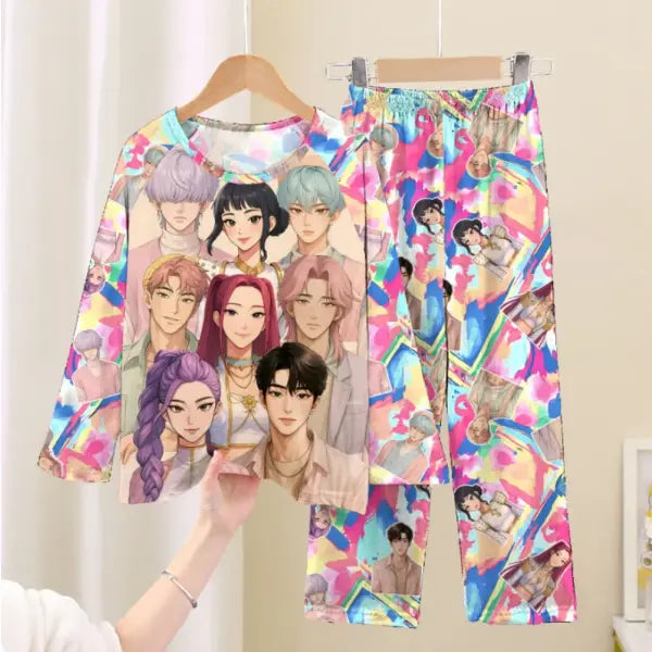 Full Sleeve Pajamas Set Children Coswear Sleepwear - KPOP28 / 18 (145-155cm)