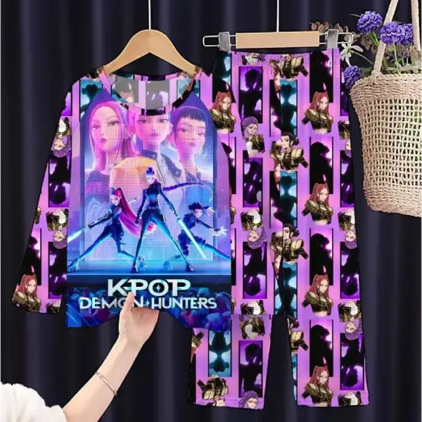 Full Sleeve Pajamas Set Children Coswear Sleepwear - KPOP07 / 16 (135-145cm)