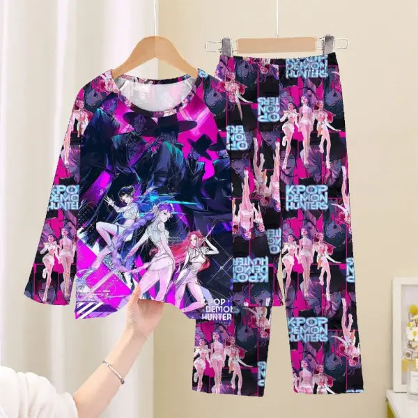 Full Sleeve Pajamas Set Children Coswear Sleepwear - KPOP18 / 12 (115-125cm)