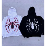 Full Zip Up Spider Hoodie Women Men Streetwear Harajuku Graphic Oversized Jacket Hood Shirt Punk Gothic Y2K Clothes
