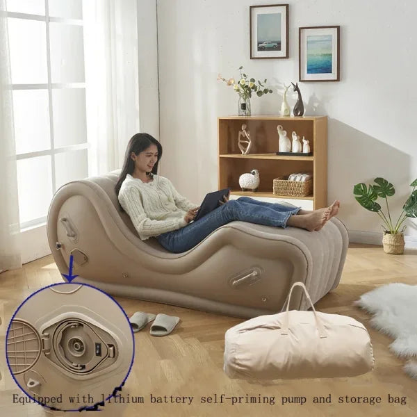 Fully Automatic Outdoor Inflatable Lazy Sofa - Portable PVC Lounge Chair - set 2