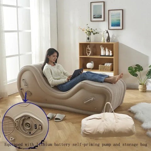 Fully Automatic Outdoor Inflatable Lazy Sofa - Portable PVC Lounge Chair - set 2
