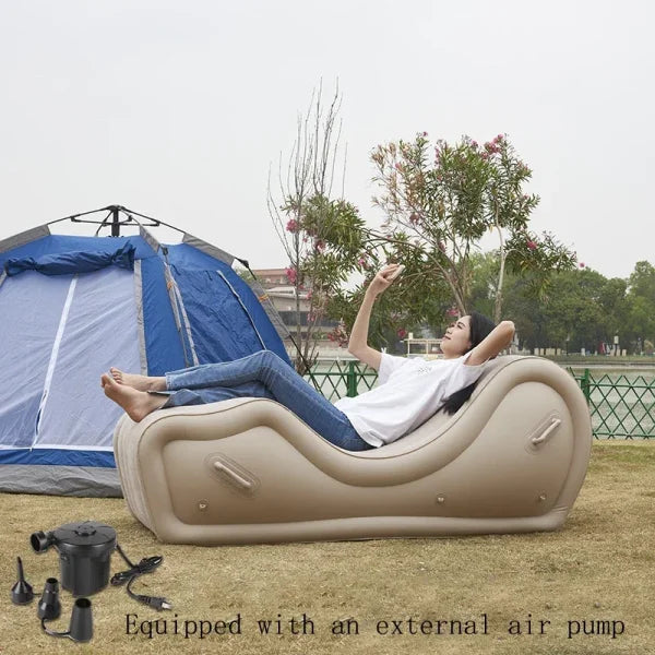 Fully Automatic Outdoor Inflatable Lazy Sofa - Portable PVC Lounge Chair - set 1