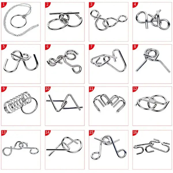 Fun Metal Chinese Ring Puzzle Intelligent Brain Teaser IQ Logic Game for Children Adult Family Entertainment