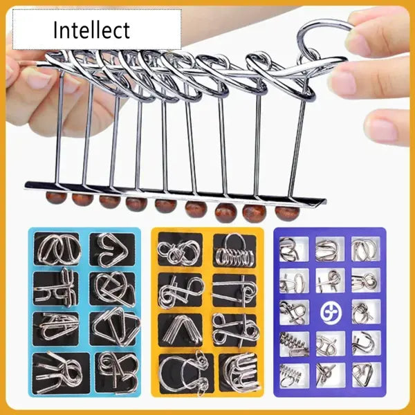 Fun Metal Chinese Ring Puzzle Intelligent Brain Teaser IQ Logic Game for Children Adult Family Entertainment