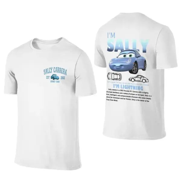 Fun Sally & Lightning McQueen T-Shirt – 100% Cotton Tee for Men & Women New Arrival Couple Gift - 22 / L