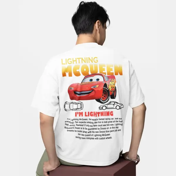 Fun Sally & Lightning McQueen T-Shirt – 100% Cotton Tee for Men & Women New Arrival Couple Gift - 4 / L