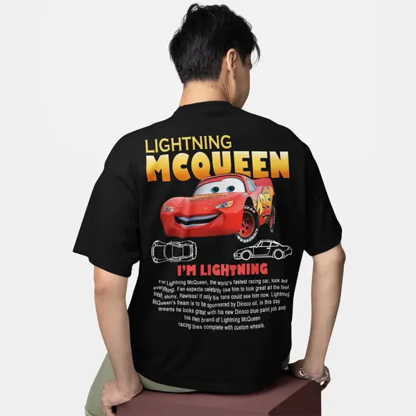 Fun Sally & Lightning McQueen T-Shirt – 100% Cotton Tee for Men & Women New Arrival Couple Gift - 1 / 4XL