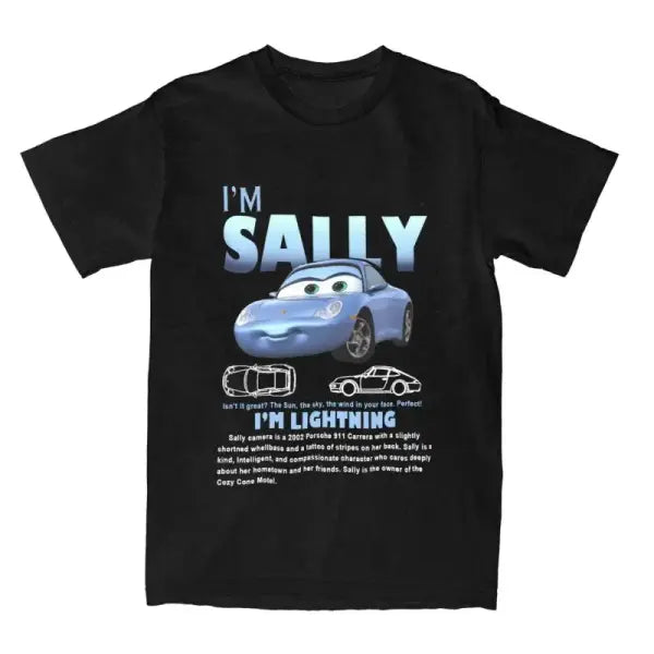 Fun Sally & Lightning McQueen T-Shirt – 100% Cotton Tee for Men & Women New Arrival Couple Gift - 16 / XXL