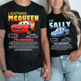 Fun Sally & Lightning McQueen T-Shirt – 100% Cotton Tee for Men & Women New Arrival Couple Gift