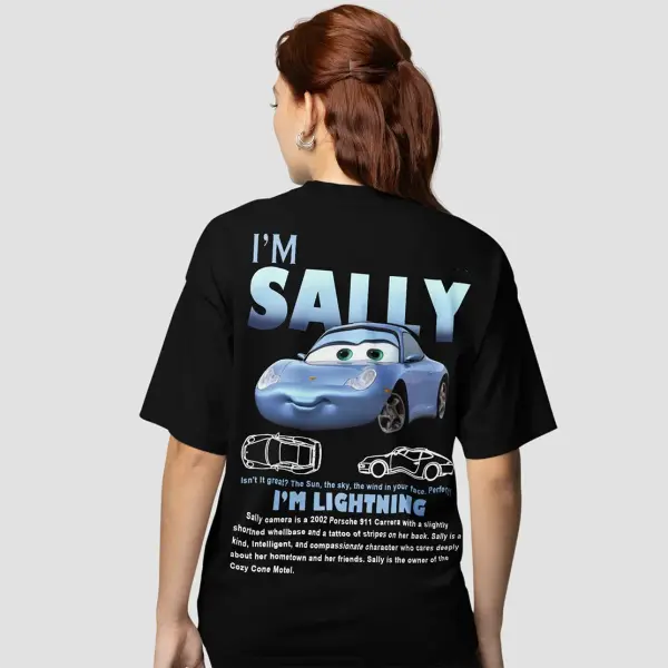 Fun Sally & Lightning McQueen T-Shirt – 100% Cotton Tee for Men & Women New Arrival Couple Gift - 8 / 6XL