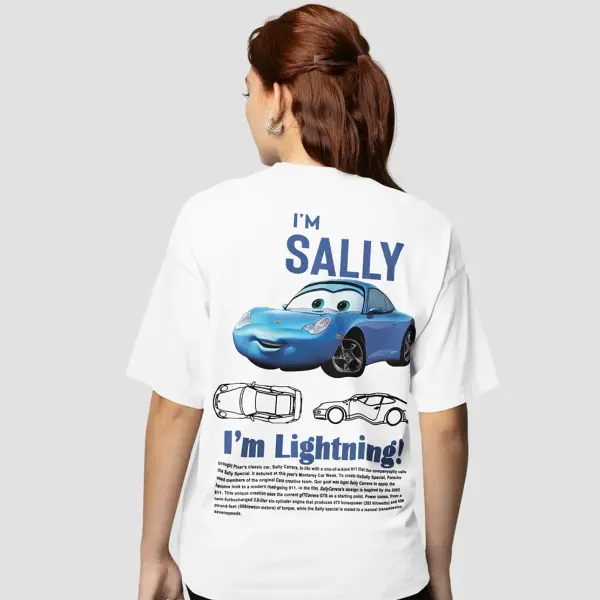 Fun Sally & Lightning McQueen T-Shirt – 100% Cotton Tee for Men & Women New Arrival Couple Gift - 10 / XXL