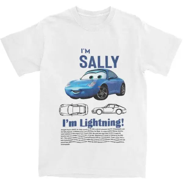 Fun Sally & Lightning McQueen T-Shirt – 100% Cotton Tee for Men & Women New Arrival Couple Gift - 19 / 5XL
