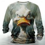 3D Animal Print T-Shirt for Men – Hip Hop Harajuku Streetwear Loose Cotton Long Sleeve Top Autumn Fashion