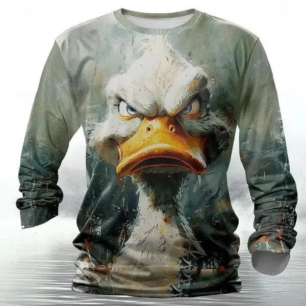 3D Animal Print T-Shirt for Men – Hip Hop Harajuku Streetwear Loose Cotton Long Sleeve Top Autumn Fashion