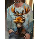 3D Animal Print T-Shirt for Men – Hip Hop Harajuku Streetwear Loose Cotton Long Sleeve Top Autumn Fashion
