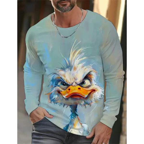 3D Animal Print T-Shirt for Men – Hip Hop Harajuku Streetwear Loose Cotton Long Sleeve Top Autumn Fashion