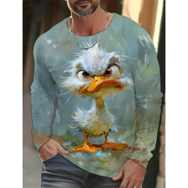 3D Animal Print T-Shirt for Men – Hip Hop Harajuku Streetwear Loose Cotton Long Sleeve Top Autumn Fashion