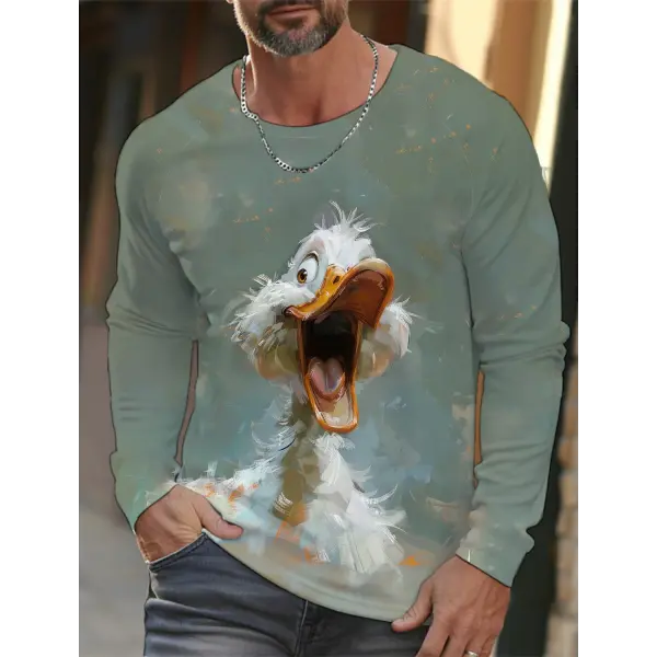 3D Animal Print T-Shirt for Men – Hip Hop Harajuku Streetwear Loose Cotton Long Sleeve Top Autumn Fashion