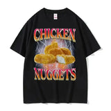 Funny Chicken Nuggets Vintage Meme T-Shirt – Women’s Hip Hop Gothic Graphic Tee Comfortable Casual Top - 1 / XXL