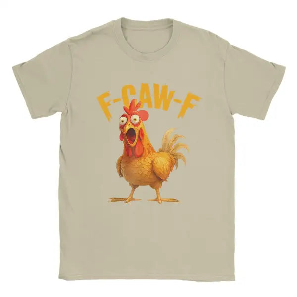 Funny F Caw F Chicken Mens Cotton Tatting Fabric T-Shirt - Khaki / 6XL