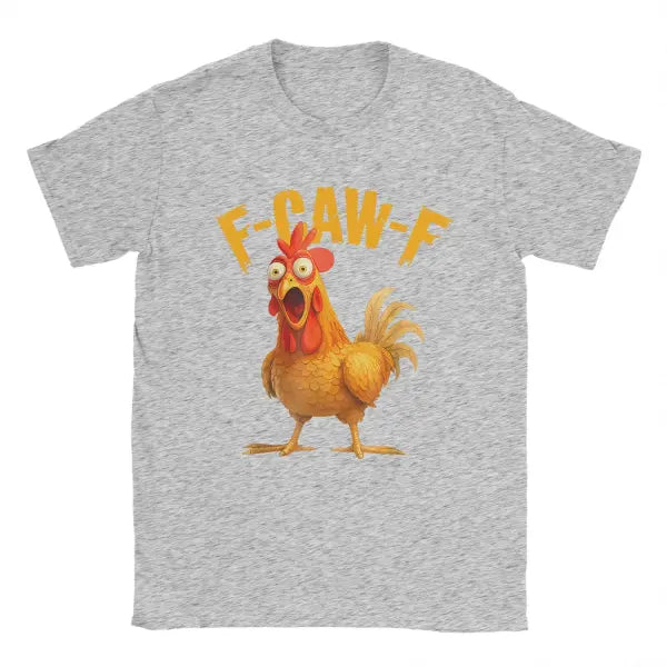 Funny F Caw F Chicken Mens Cotton Tatting Fabric T-Shirt - GRAY / 5XL