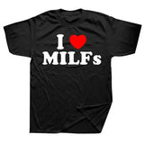 I Love MILFs’ Funny Graphic T-Shirt - Retro I Heart Streetwear Tee & Gag Gift for Men - black / XXXL