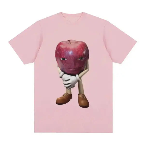 Funny Apple Meme T-Shirt Unisex – Retro Casual Short Sleeve Graphic Tee for Men & Women - BJ2108-PINK / M