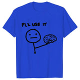 Please Use Your Brain Funny Sarcastic T-Shirt - Y2K Graphic Streetwear Tee - Harajuku Humor Joke Shirt for Men