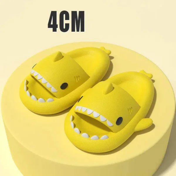 Adult’s Slippers Indoor Outdoor Funny Shark Cartoon - 4CM Thick Sole Yellow / 36or37