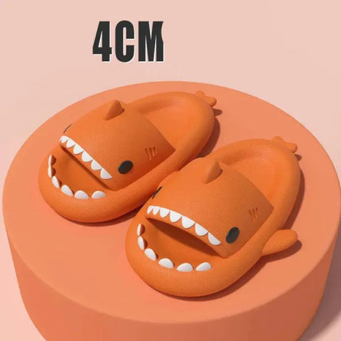 Adult’s Slippers Indoor Outdoor Funny Shark Cartoon - 4CM Thick Sole Orange / 36or37