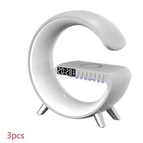 G-Shaped LED Lamp: Bluetooth Speaker & Wireless Charger - White 3pcs / EU