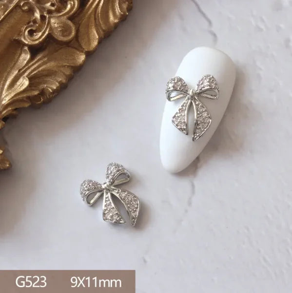 G522-G531 Gold Rhinestone Nail Art 10pcs Lot Decoration Set - Himpall