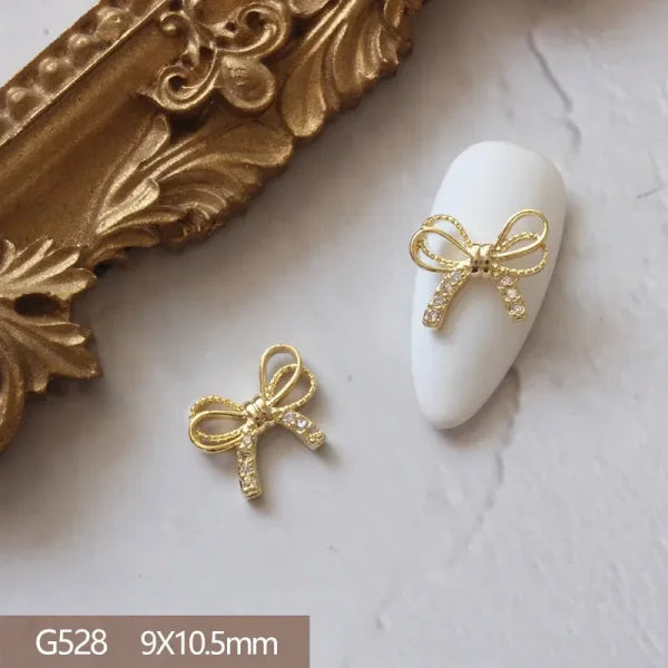 G522-G531 Gold Rhinestone Nail Art 10pcs Lot Decoration Set - Himpall