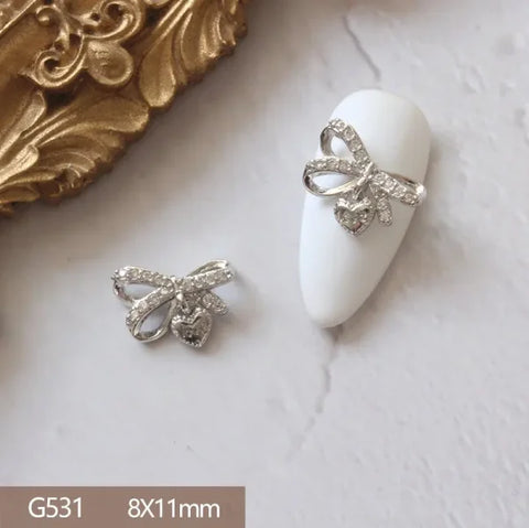 G522-G531 Gold Rhinestone Nail Art 10pcs Lot Decoration Set - Himpall