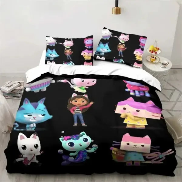 Gabby Dollhous Printed Polyester Children 3D Children’S King Size Bedding Duvet Cover Set Cute Printed Cartoon Quilt
