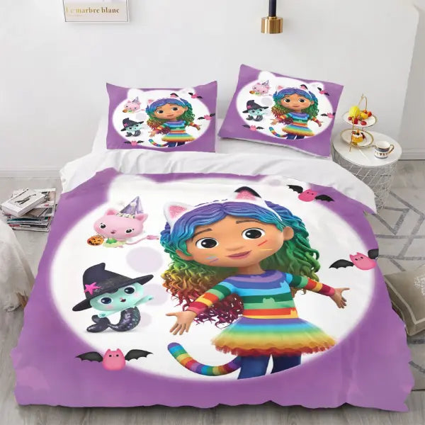 Gabby Dollhous Printed Polyester Children 3D Children’S King Size Bedding Duvet Cover Set Cute Printed Cartoon Quilt
