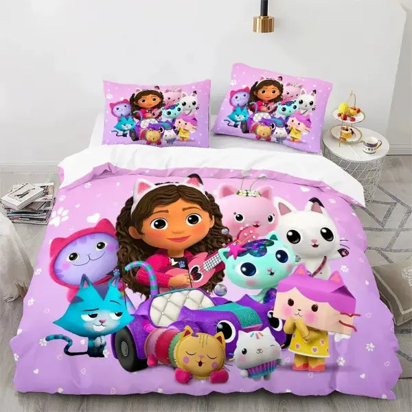 Gabby Dollhous Printed Polyester Children 3D Children’S King Size Bedding Duvet Cover Set Cute Printed Cartoon Quilt