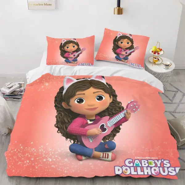Gabby Dollhous Printed Polyester Children 3D Children’S King Size Bedding Duvet Cover Set Cute Printed Cartoon Quilt