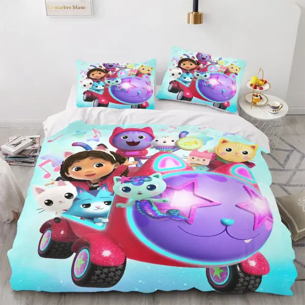 Gabby Dollhous Printed Polyester Children 3D Children’S King Size Bedding Duvet Cover Set Cute Printed Cartoon Quilt
