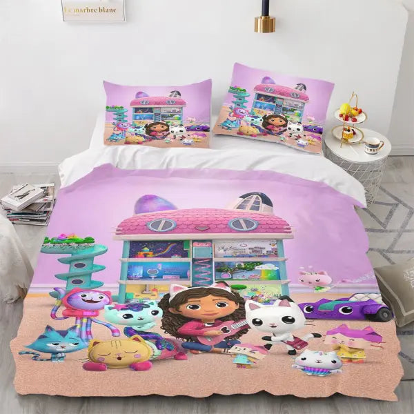 Gabby Dollhous Printed Polyester Children 3D Children’S King Size Bedding Duvet Cover Set Cute Printed Cartoon Quilt