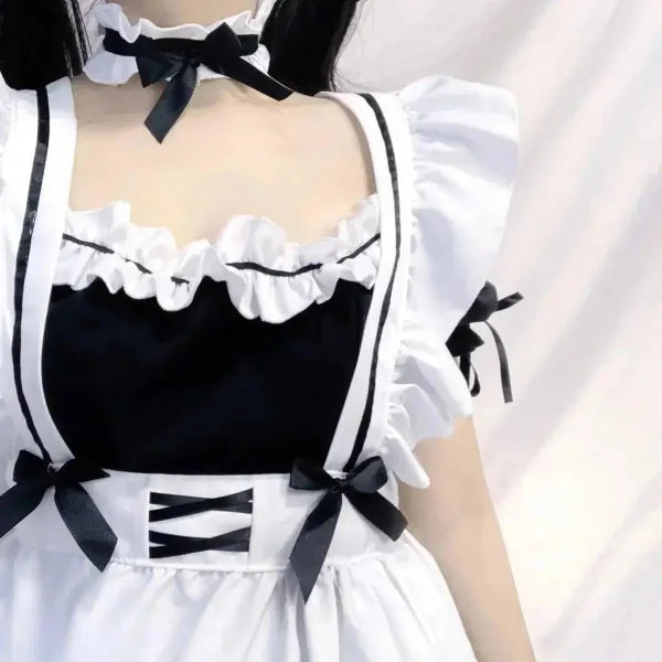 GameRed Wine Sweet Maid Costume Lolita 6pcs Set: Cute Cosplay Handmaid Ensemble 2024