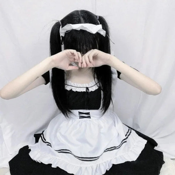 GameRed Wine Sweet Maid Costume Lolita 6pcs Set: Cute Cosplay Handmaid Ensemble 2024