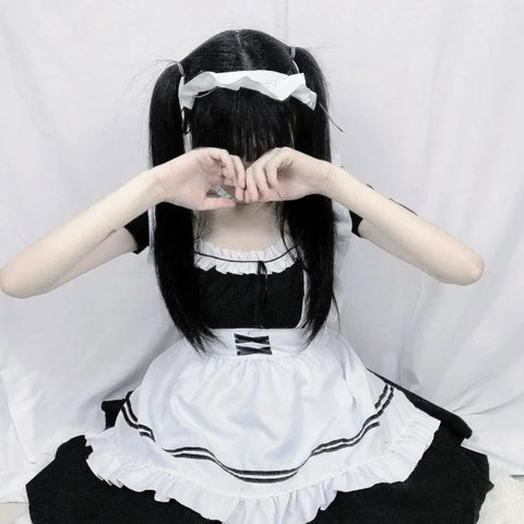 GameRed Wine Sweet Maid Costume Lolita 6pcs Set: Cute Cosplay Handmaid Ensemble 2024